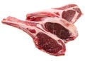 Three lamb rib chops isolated