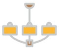 Three lamps on the ceiling, icon Royalty Free Stock Photo