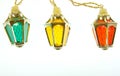 Three lanterns of different color Royalty Free Stock Photo