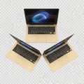 Three laptops arrangement, isolated on white background isolated on white background Royalty Free Stock Photo
