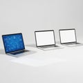 Three laptops isolated on white background Royalty Free Stock Photo