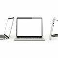 Three laptops isolated on white background Royalty Free Stock Photo