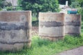 Three large tanks for refilling in rural areas Storage tank for agricultural water