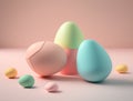 three large Easter eggs 3d style