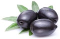 Three large ripe black olives.