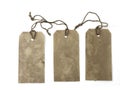 Three large stained tags