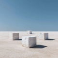 Minimalist Desert Cubes Royalty Free Stock Photo