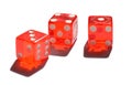 Three Las Vegas Casino dices on white background Royalty Free Stock Photo