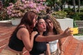 Three Latin Friends Making Selfie On Park Royalty Free Stock Photo