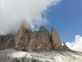 Three Lavaredo\'s Peacks Dolomites Italy Royalty Free Stock Photo