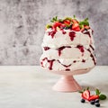 Three Layer Pavlova Cake Royalty Free Stock Photo