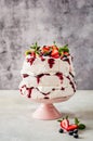 Three Layer Pavlova Cake Royalty Free Stock Photo