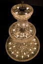 Large luxury chandelier in black background Royalty Free Stock Photo