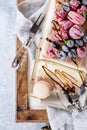 Three layers ice cream cake Royalty Free Stock Photo