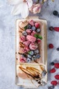 Three layers ice cream cake Royalty Free Stock Photo