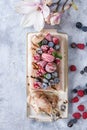 Three layers ice cream cake Royalty Free Stock Photo