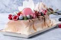 Three layers ice cream cake Royalty Free Stock Photo