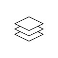 three layers icon. Element of geometric figure for mobile concept and web apps. Thin line three layers icon can be used for web Royalty Free Stock Photo