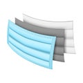 Three layers medical mask, PM 2.5 air filteration and virus protection, vector Royalty Free Stock Photo