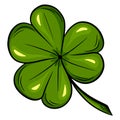 Three-leaf clover. Good luck clover - st patrick's day Cartoon style.
