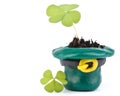 Three leaf clover and Green Leprechaun Hat