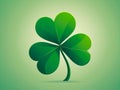 Three-leaf clover illustration with a gradient green color scheme Royalty Free Stock Photo