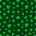 Three-leaf clover, pattern on a green background. Vector illustration Royalty Free Stock Photo