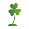 Three leaf Irish clover icon. Bright green shamrock, isolated on white.vector illustrations Royalty Free Stock Photo