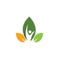 three leaf logo design. green leaf eco logo template - vector. Royalty Free Stock Photo