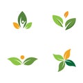 three leaf logo design. green leaf eco logo template - vector. Royalty Free Stock Photo