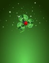 Three Leafed Clover and ladybug Background