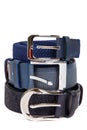 Three leather belt isolated Royalty Free Stock Photo
