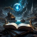The magic of a book that opens up many worlds. Number 1 Royalty Free Stock Photo