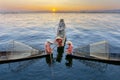 Fishermen in Inle Lake at the sunrise, Myanmar Royalty Free Stock Photo