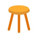 Three legged stool icon on white background. flat style. wobbly three legged stool. wooden chair sign Royalty Free Stock Photo