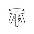 Three Legged stool outline icon Royalty Free Stock Photo