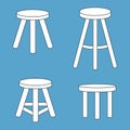 Three legged stool set Royalty Free Stock Photo