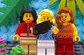 Three Lego girl make selfie