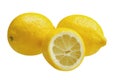 Three lemons, isolated on white background Royalty Free Stock Photo