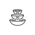 Three level fountain line icon