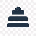 Three Levels Cake vector icon isolated on transparent background