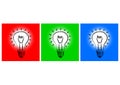 Three light bulb Royalty Free Stock Photo