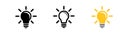 Three light bulb icons are lined Royalty Free Stock Photo