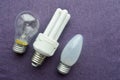 Three light bulbs. Royalty Free Stock Photo