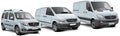 Three light commercial vehicles Royalty Free Stock Photo