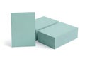 Three light green paper blocks arranged in a row Royalty Free Stock Photo