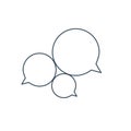 Three linear chat speech message bubbles. Forum icon. Communication concept. Stock vector illustration isolated on white