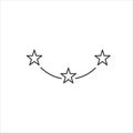 Three linear score stars in circle. linear icon. three stars. Vector illustration isolated on transparent background. Royalty Free Stock Photo