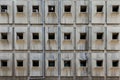 Three lines of windows on a old building