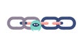 Three-Link Chain Icon for Strong and Broad Networks, vector design Generative AI Royalty Free Stock Photo